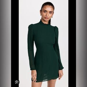 Reformation Lewis Mini Dress - Color Forest - Size 10